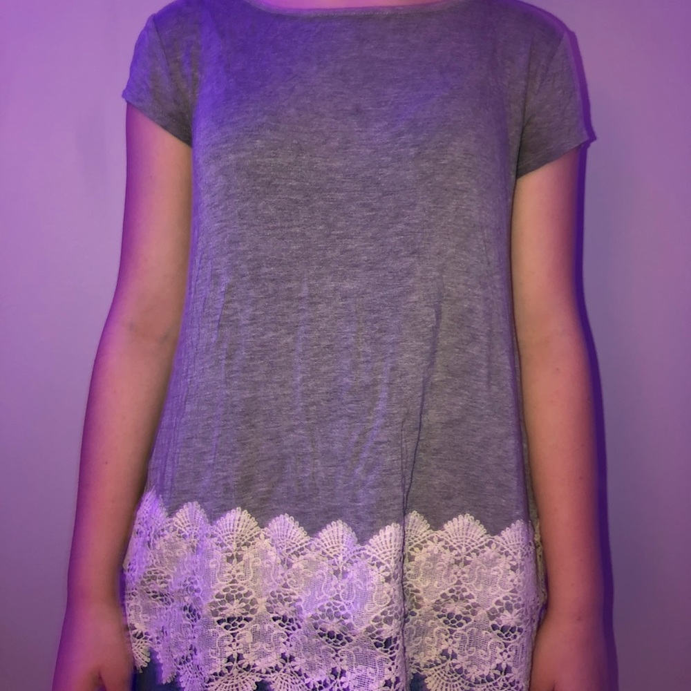 Grey Shirt with lace